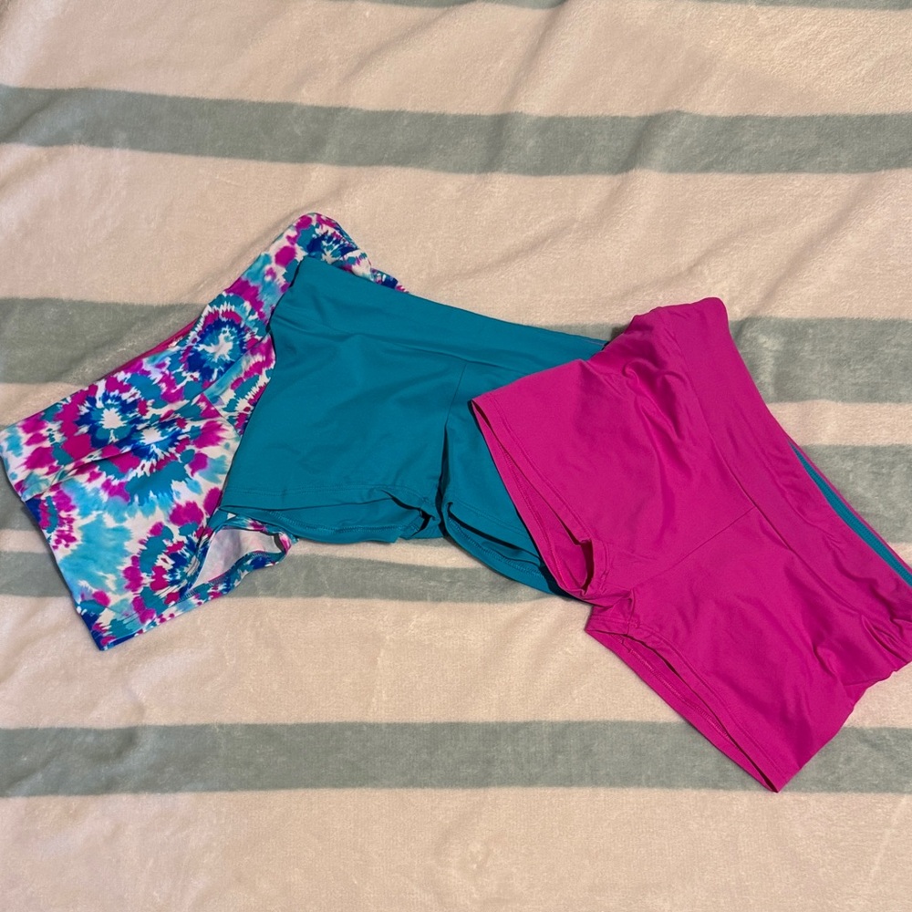 Gymnastics/ Dance Shorts - Teal, Pink, Multicolor